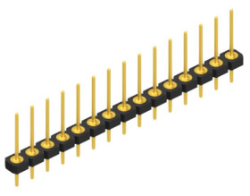 Pin header, 15 pole, pitch 2.54 mm, straight, black, 10043950