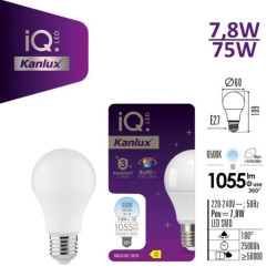 Żarówka LED E27 IQ-LED A60 7,8W-CW 1055lm 6500K barwa zimna 3 lata Gwarancji 36678