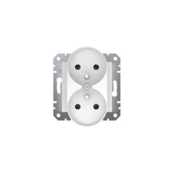 Gniazdo podwójne P/T z uziemieniem bez ramki (modułowe) białe EPH9810221 ASFORA Schneider Electric