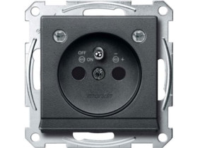 MERTEN Gniazdo pojedyncze z uziemieniem z sygnalizacją i LED przesłony b.śrub. antracyt Sys M MTN2504-0414 SCHNEIDER ELECTRIC