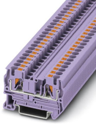 Through terminal block, push-in connection, 0.2-6.0 mm², 2 pole, 32 A, 8 kV, purple, 3211761