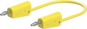 Measuring lead with (4 mm lamella plug, straight) to (4 mm lamella plug, straight), 2 m, yellow, silicone, 2.5 mm², 64.1036-2002