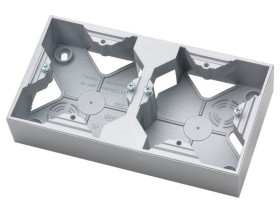 IMPRESJA Puszka instalacyjna 2 podwójna naścienna 32mm srebro PNP-2Y/18 OSPEL