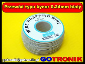 Przewód typu kynar 0.24mm biały 1m