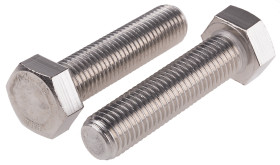 Śruba z łbem sześciokątnym gwint M20 80mm skok 2.50mm Stal nierdzewna Sześciokątny RS PRO