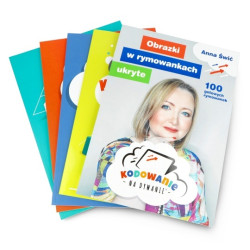 Zestaw książek Kodowanie na dywanie - części I, II, III, Vademecum, Obrazki w rymowankach ukryte - Anna Świć