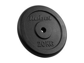Obciążenie żeliwne 20kg, otwór 31mm, talerz klasyczny, REBEL ACTIVE