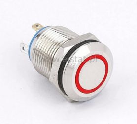 Przycisk wandal stabilny płaski 12mm czerw- ziel.