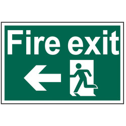 Scan 1506 Fire Exit Running Man Arrow Left - PVC 300 x 200mm