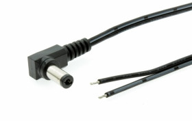 Przewód DC 1,5m z wtykiem kątowy 2,1x5,5 mm AWG20 2x0,5mm2 ESPE
