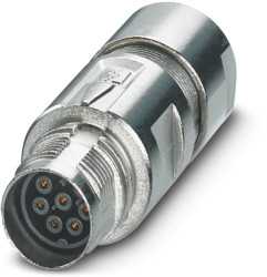 Jack, 8 pole, crimp connection, standard/ONECLICK quick locking system, straight, 1628939