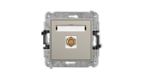 Mini Mechanizm Gniazda Antenowego Pojedynczego Typu F (Sat) Pozłacany Taupe...