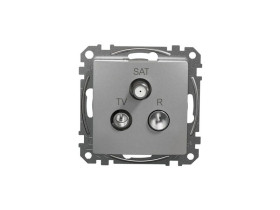 SEDNA DESIGN & ELEMENTS Gniazdo telewizyjne R/TV/SAT przelotowe (7dB) srebrne aluminium SDD113484 SCHNEIDER ELECTRIC