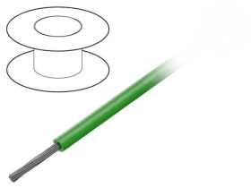 7053-GR005 Przewód na rolce 30,5m linka Cu 26AWG PVC zielony 150V