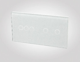 TouchMe Duży panel szklany, 1 x łącznik potrójny, 1 x łącznik podwójny, biały TM703702W