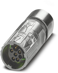 Plug, M17, 6 pole, crimp connection, ONECLICK quick locking system, straight, 1628998