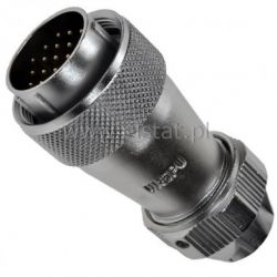 Wtyk przemysłowy męski, 19 pinów, na przewód wewn.