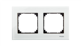 Merten M-Elegance Ramka Podwójna Szklana Brylantowy Biały Mtn404219