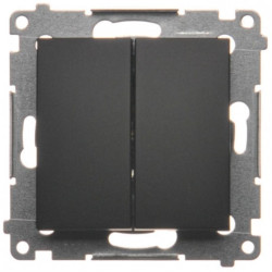 Łącznik świecznikowy podwójny SIMON 54 czarny matowy 10AX Kontakt Simon DW5.01/49