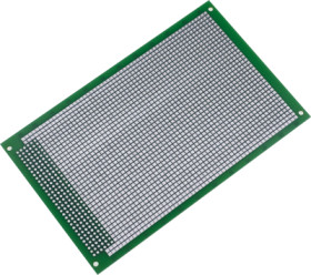 Circuit board, 100 x 160 mm, pitch 2.54 mm, double-sided, FR4 epoxy, Cu 35 µm, BYB-3-11H6029