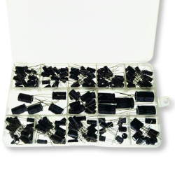 ZESTAW XXL 120 KONDENSATORÓW ELEKTROLITYCZNYCH 12 RODZAJÓW 16/25/50V + BOX