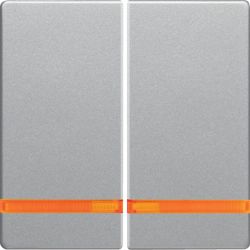 Klawisze z pomarańczową soczewką łącz. 2-kl., alu aks, lak