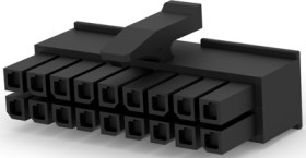 Socket housing, 18 pole, pitch 3 mm, straight, black, 1-794617-8