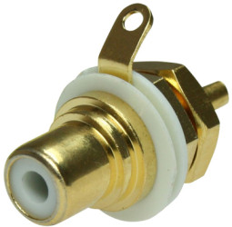 RCA chassis socket, Cincheinbaubuchse, 1 A, löten, NYS367-9