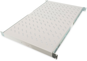 Shelf, fixed mounting, steel, (W x H x D) 483 x 44 x 737 mm, 1 U, gray, for 483 mm profile rails, DN-19 TRAY-1-1000
