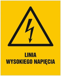 ZNAK - HA029 Linia wysokiego napięcia 60 x 75 cm FN - Folia samoprzylepna