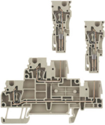 Multi level terminal block, spring balancer connection, 0.5-4.0 mm², 24 A, 6 kV, dark beige, 1815150000
