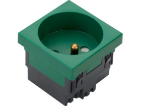 tehalit.GB-EG Gniazdo 2P+Z 33° 1-krotne 45x45mm bezhalogenowe zielone EER1336029 HAGER