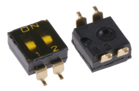 Przełącznik DIP 2-pozycyjny DPST SMD 25 mA przy 24 V DC -20 → +70°C