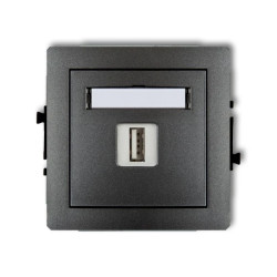 DECO Gniazdo pojedyncze USB-AA grafitowy 11DGUSB-1