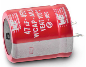 Kondensator 470μF 450V dc Zatrzaskowy Wurth Elektronik roztaw: 10mm 30 (Dia.) x 51mm