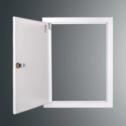 Drzwiczki rewizyjne SP 400x300 RAL9003, kołnierz szer.2,5cm