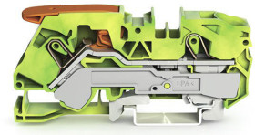 Listwa zaciskowa uziemienia WAGO poziomy: Pojedynczy 20 → 4AWGWciskany zacisk Cage Clamp TOPJOB S, 2116 raster: