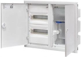 Rozdzielnica hybrydowa 2x12 podtynkowa drzwi metalowe białe / IP40 400V AC / ERP12-2-2H MEDIA 001101373