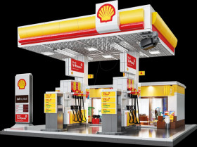 402857 CaDA Shell Petrol Station with Shop and Car Wash, bricks