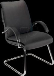 WAN08-L84Z-BBV320-000300 NOWY STYL visitor chair, Nadir Steel, black imitation leather