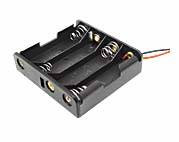 Pojemnik do baterii AA 4xR6 płaski; wypr:przewody