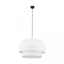 Lampa wisząca z białej tkaniny średnica 50cm CALISTO WHITE 3xE27 5363 TK Lighting
