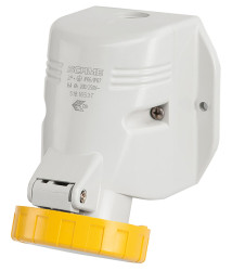 Złącze przemysłowe - zasilające 125A Gniazdo 110 V 2P + E Żeński Scame Żółty Montaż ścienny IP67