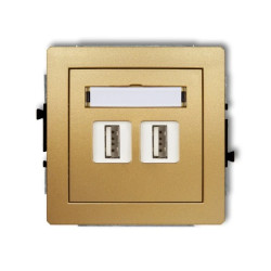 DECO Gniazdo podwójne 2xUSB-AA 3.0 złoty 29DGUSB-6