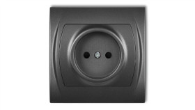 Logo Gniazdo Pojedyncze B/U Grafitowy 11Lgp-1P