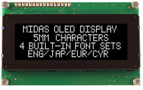 Wyświetlacz OLED Biały Midas COB Równoległe