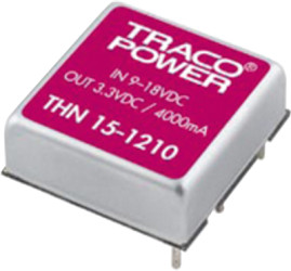 DC converter, 9-18 VDC, 15 W, 1 output, 5 VDC, 88 % efficiency, THN 15-1211