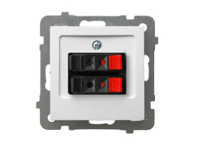 AS ANTYBAKTERYJNY Gniazdo głośnikowe podwójne produkt zawiera szkło fosforanowo-srebrowe GG-2GA/m/00 OSPEL