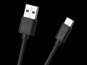 Kabel USB wtyk A - wtyk C, 1m czarny; LP
