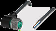 Sensor actuator cable, M12 cable socket, angled, A to open end, 4 pole, 5 m, PUR, black, 4 A, 217482